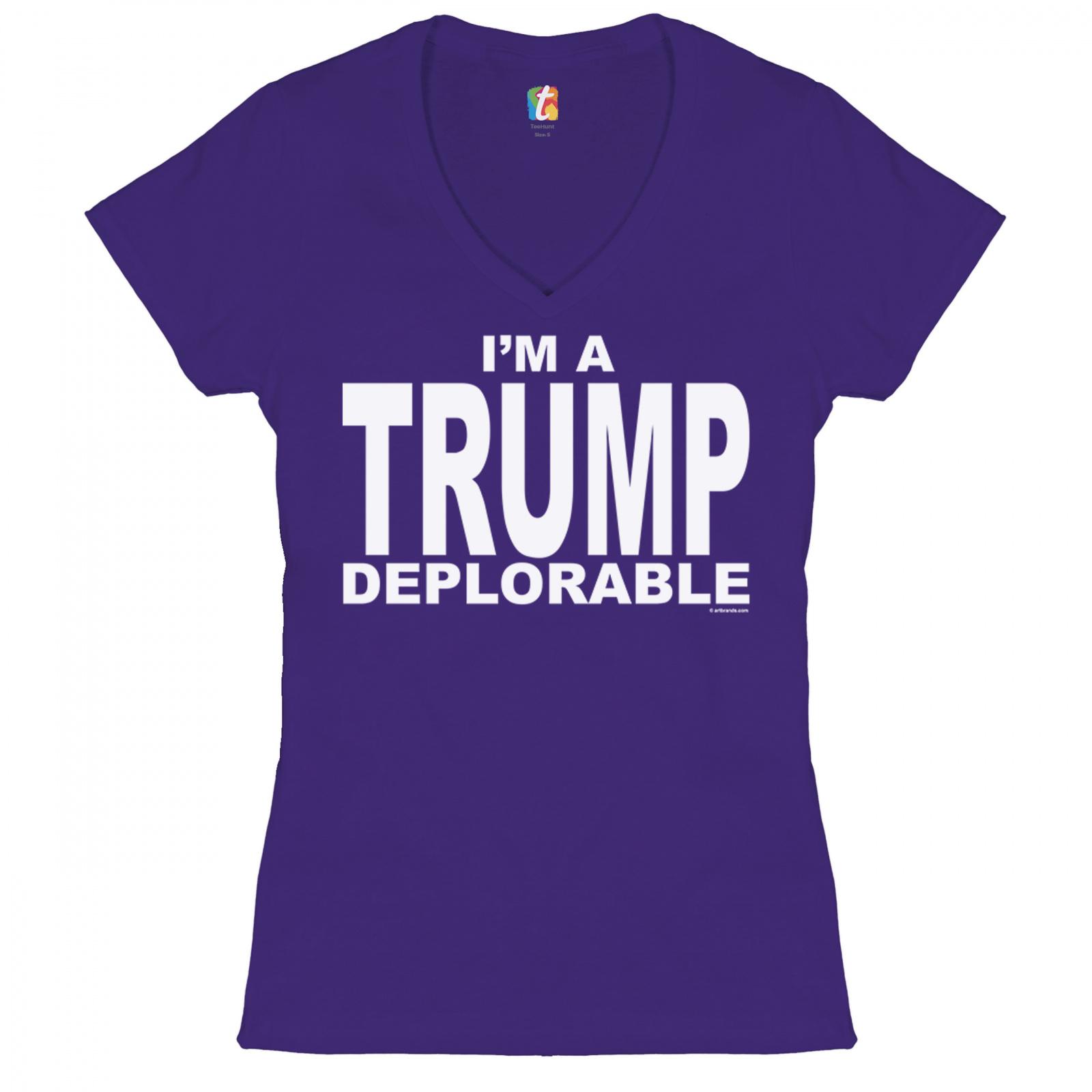 I'm a Trump Deplorable Women's V-Neck T-shirt Keep America Great MAGA 2024 Tee