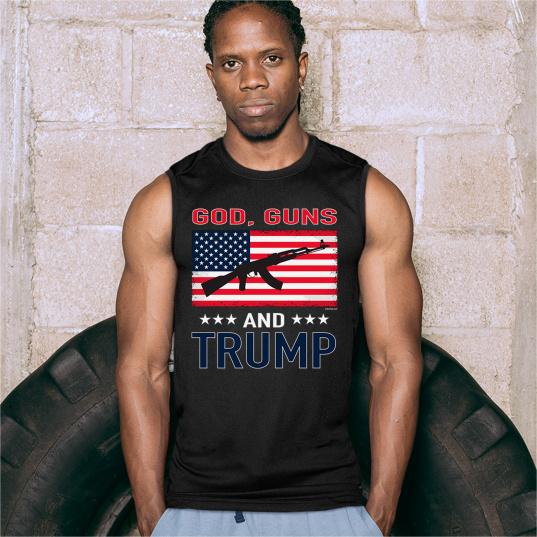God Guns and Trump Muscle Shirt American Flag Donald Trump 2020 MAGA ...