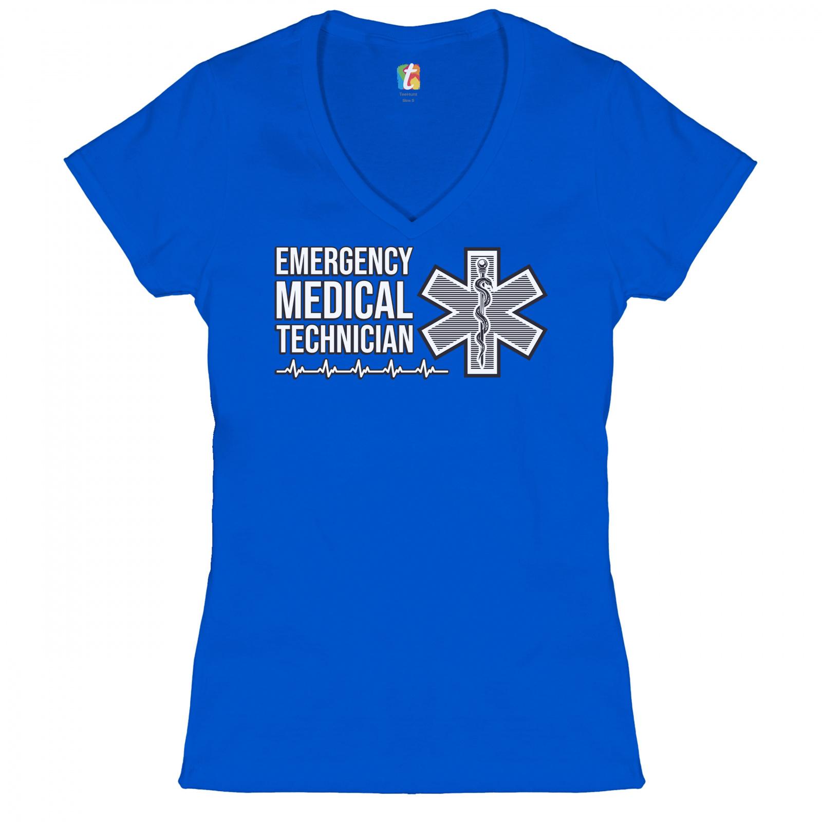 Emergency Medical Technician Women's V-Neck T-shirt EMT First Responder Tee