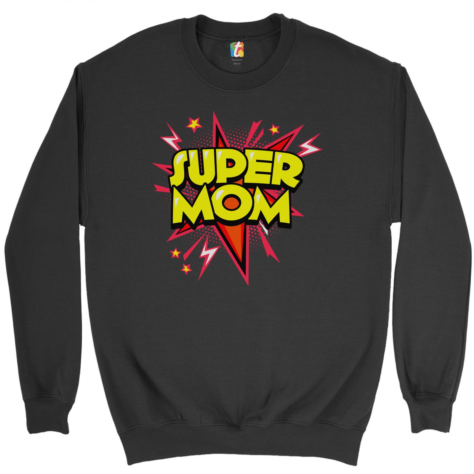 Super Mama Sweatshirt Muttertag lustige Parodie Superheldin gesegnete Mama Rundhalsausschnitt - Bild 2 von 8