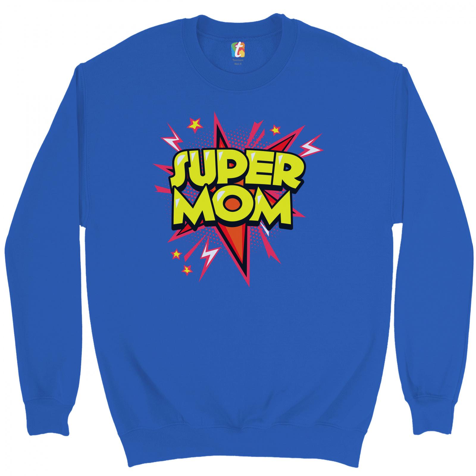Super Mama Sweatshirt Muttertag lustige Parodie Superheldin gesegnete Mama Rundhalsausschnitt - Bild 3 von 8