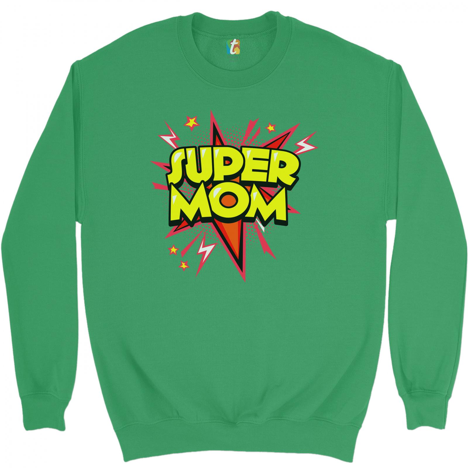 Super Mama Sweatshirt Muttertag lustige Parodie Superheldin gesegnete Mama Rundhalsausschnitt - Bild 5 von 8