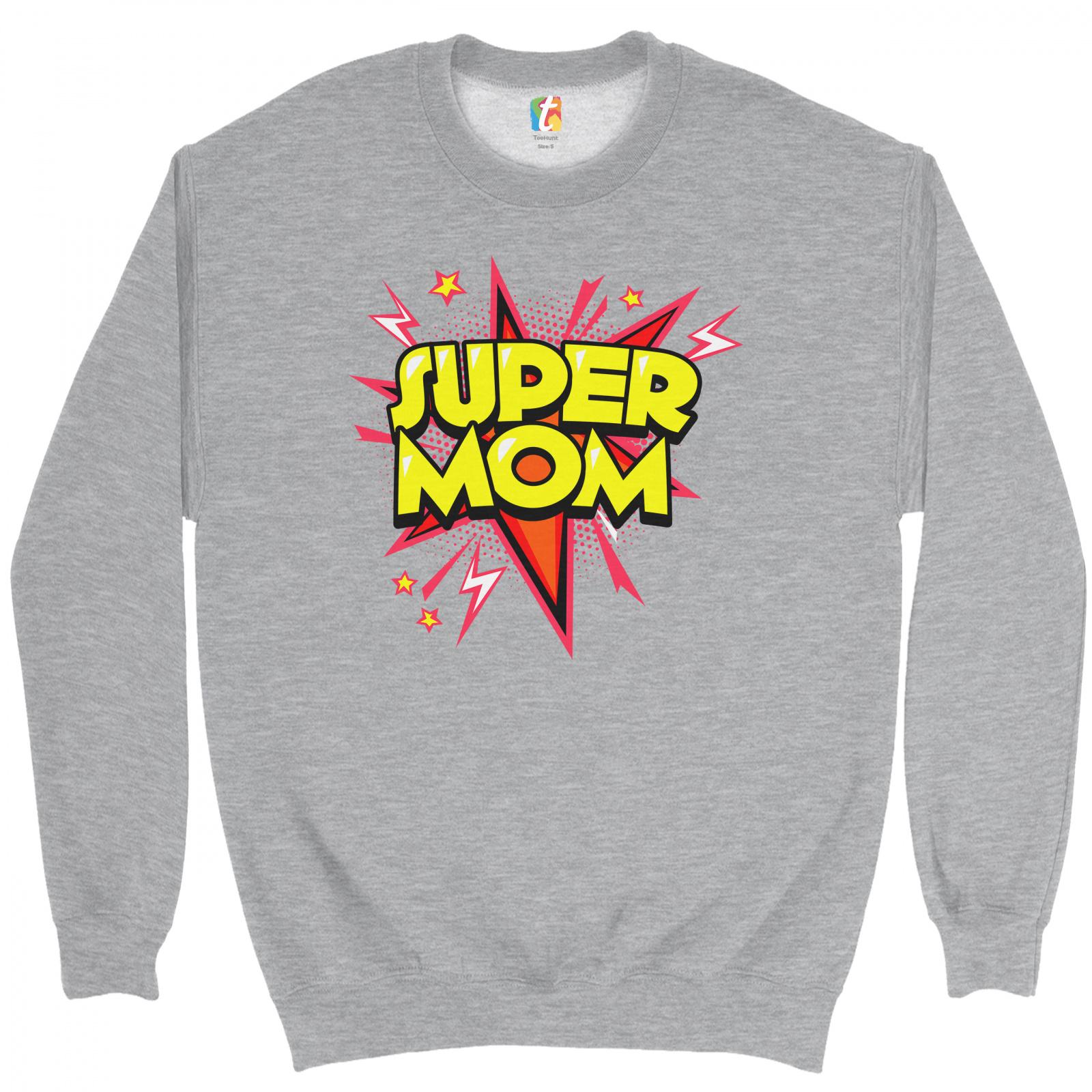 Super Mama Sweatshirt Muttertag lustige Parodie Superheldin gesegnete Mama Rundhalsausschnitt - Bild 4 von 8