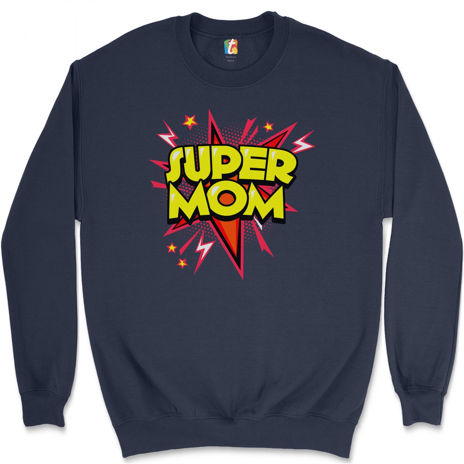 Super Mama Sweatshirt Muttertag lustige Parodie Superheldin gesegnete Mama Rundhalsausschnitt - Bild 6 von 8