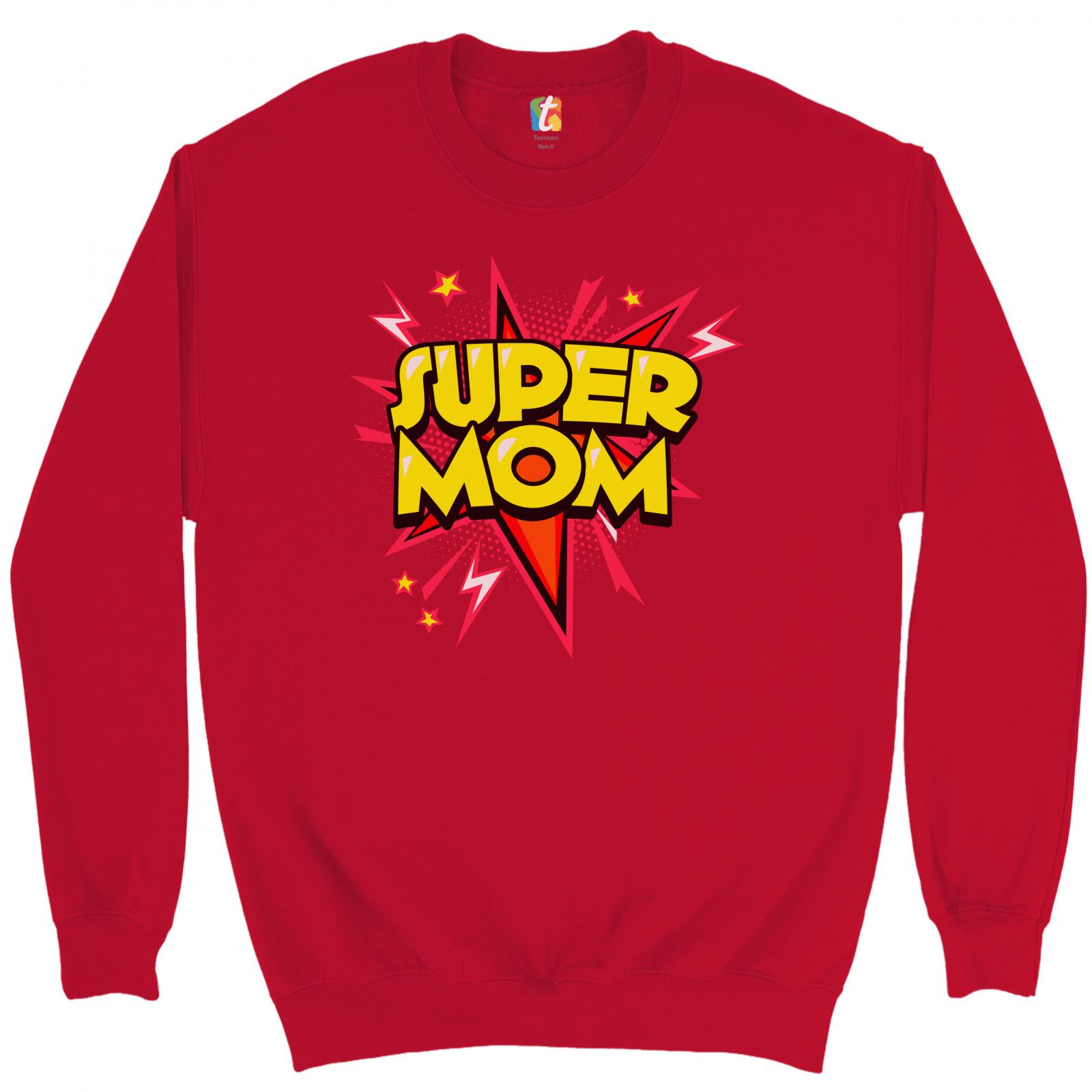 Super Mama Sweatshirt Muttertag lustige Parodie Superheldin gesegnete Mama Rundhalsausschnitt - Bild 7 von 8