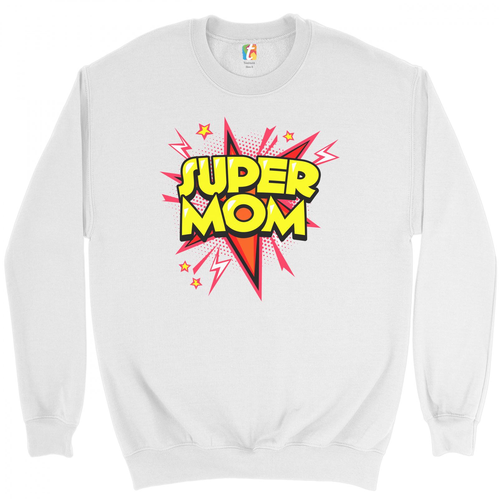 Super Mama Sweatshirt Muttertag lustige Parodie Superheldin gesegnete Mama Rundhalsausschnitt - Bild 8 von 8