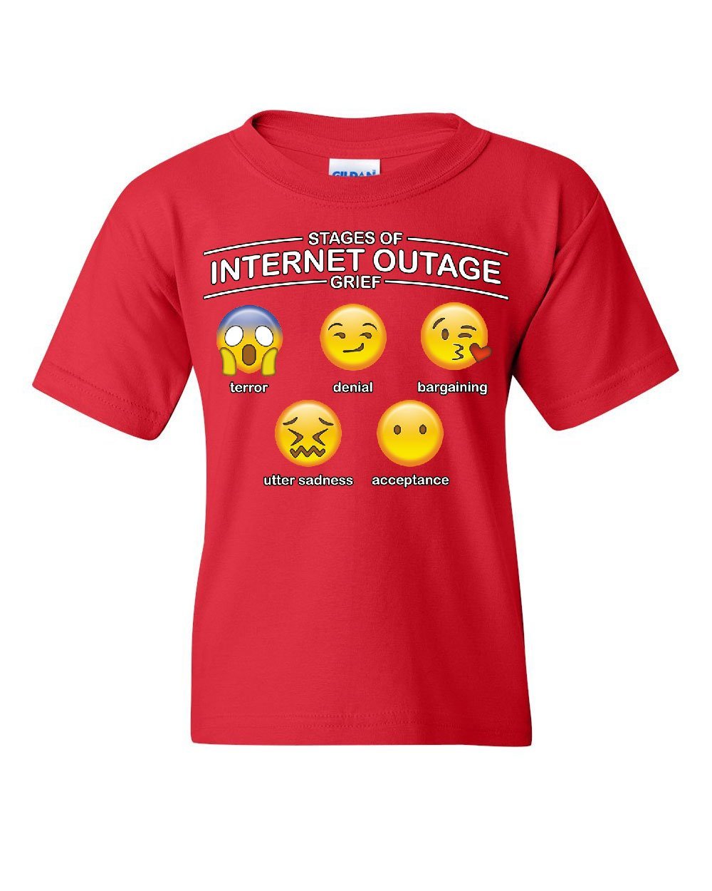 Tee Hunt Stages of Internet Outage Grief Muscle Shirt Social Media Online Sleeveless 
