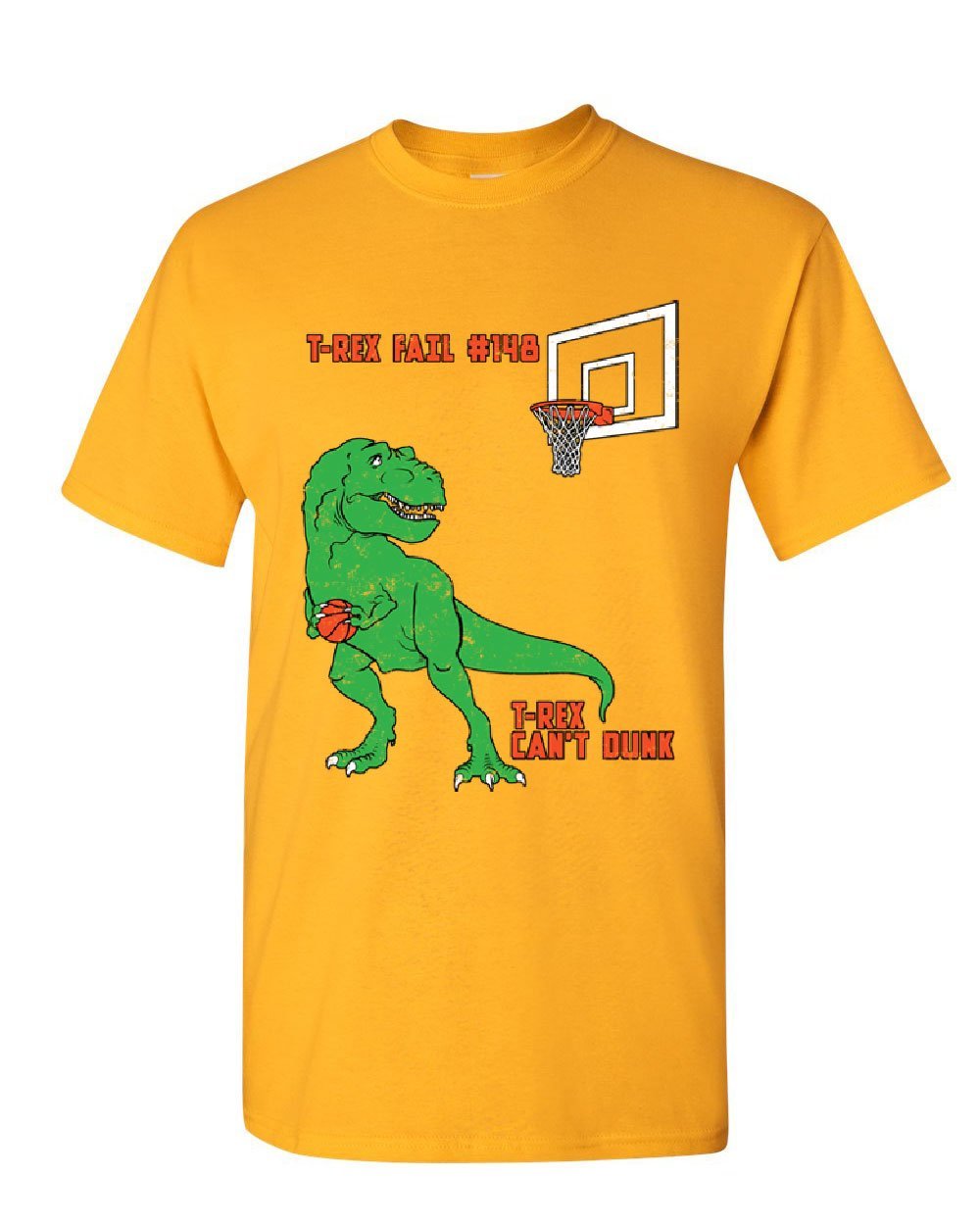 Tee Hunt T-Rex Cant Dunk Funny Muscle Shirt Basketball Tyrannosaurus Fail 
